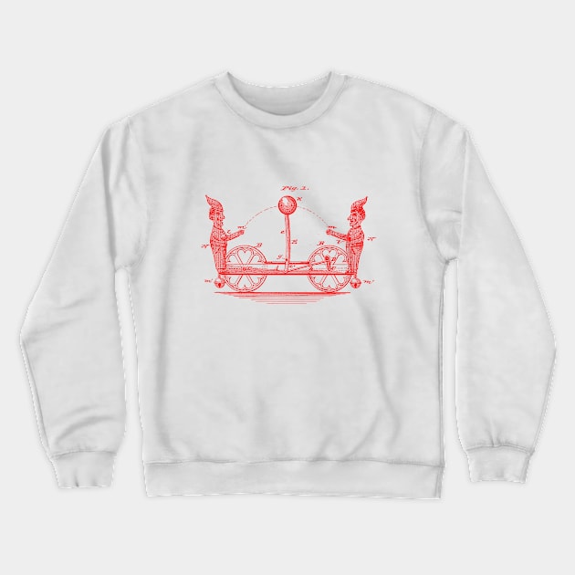 Ball Tossing Mechanical Wheeled Toy Patent Illustration Crewneck Sweatshirt by terrybain